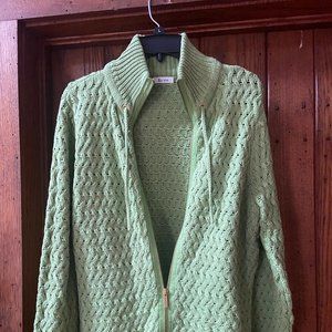 Grass green zip sweater